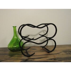 Vintage Wrought Iron Scrolling Wine Rack, Circa 1970s MCM